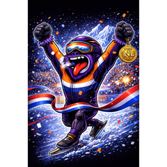 Rainbow Gorilla Winter Games Hoodie Kinderen - Schaatsen Finish NL Edition