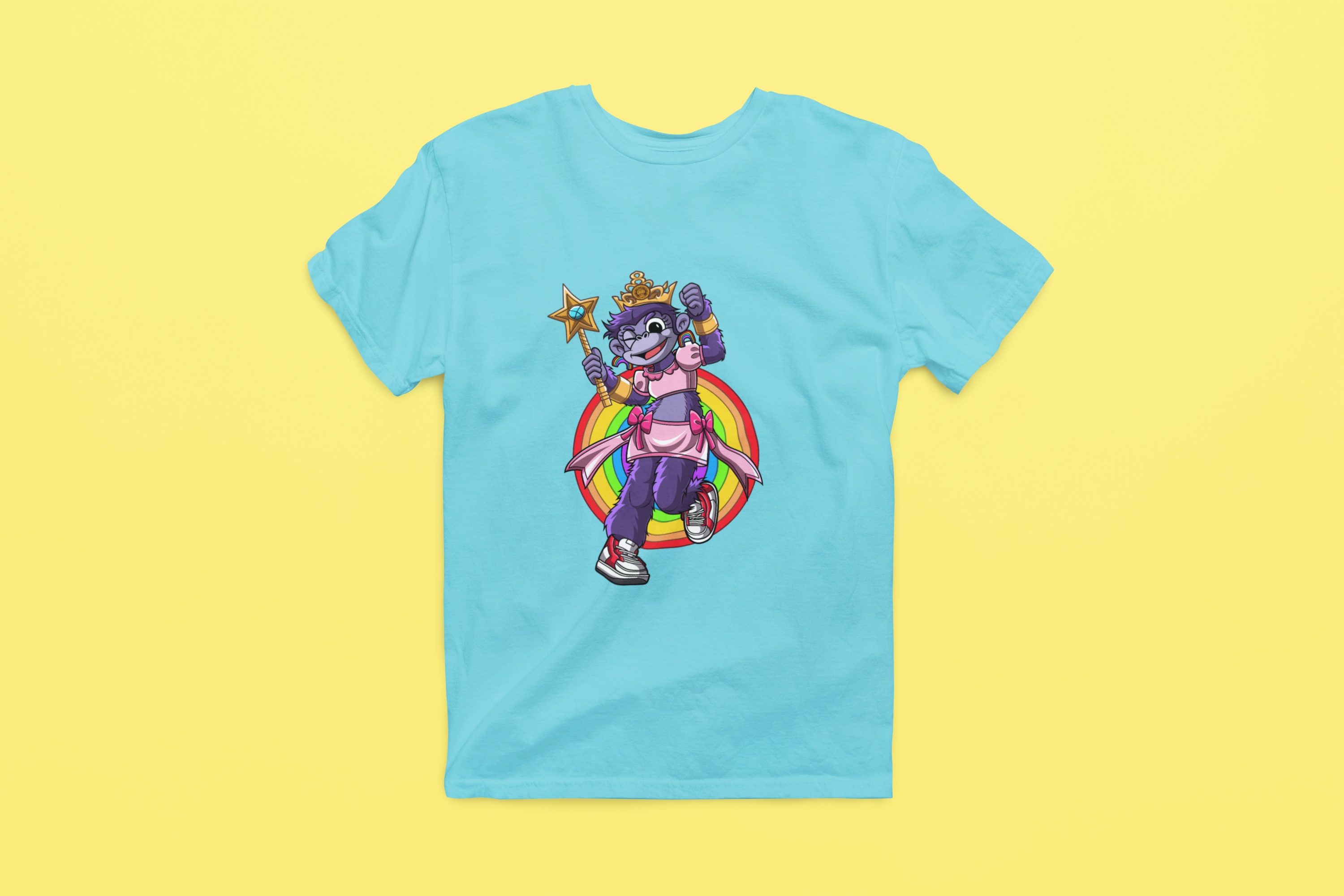 Rainbow Gorilla 'Princess Hope' Heren T-shirt