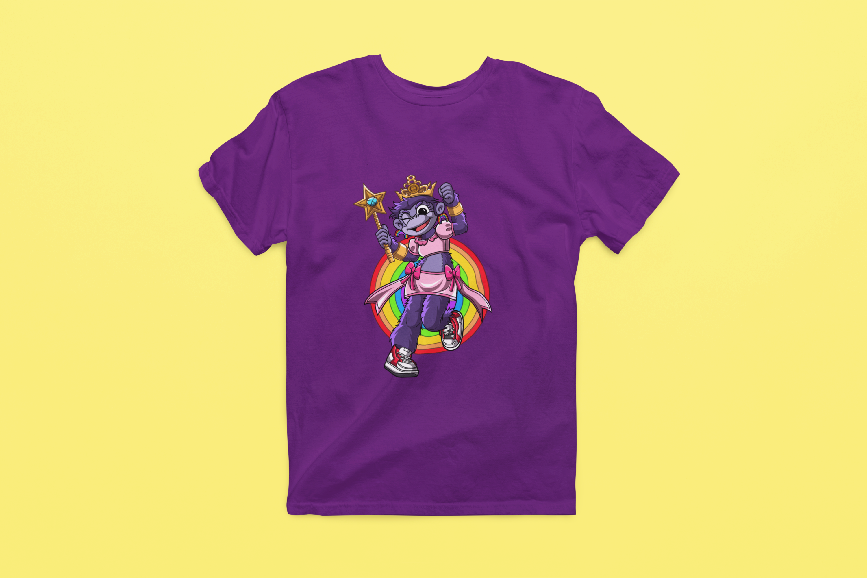 Rainbow Gorilla 'Princess Hope' Heren T-shirt