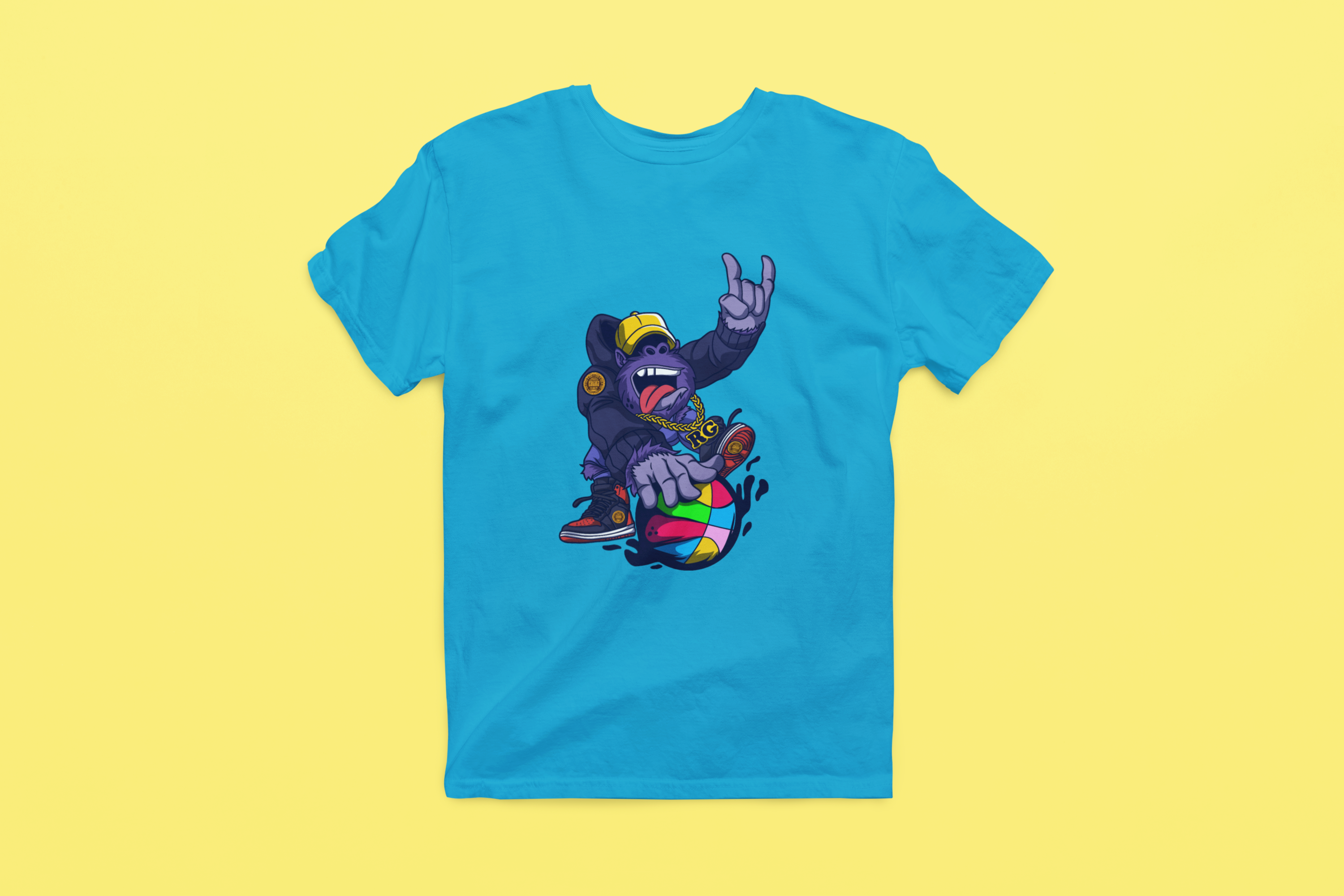 Rainbow Gorilla 'Baller' Heren T-shirt