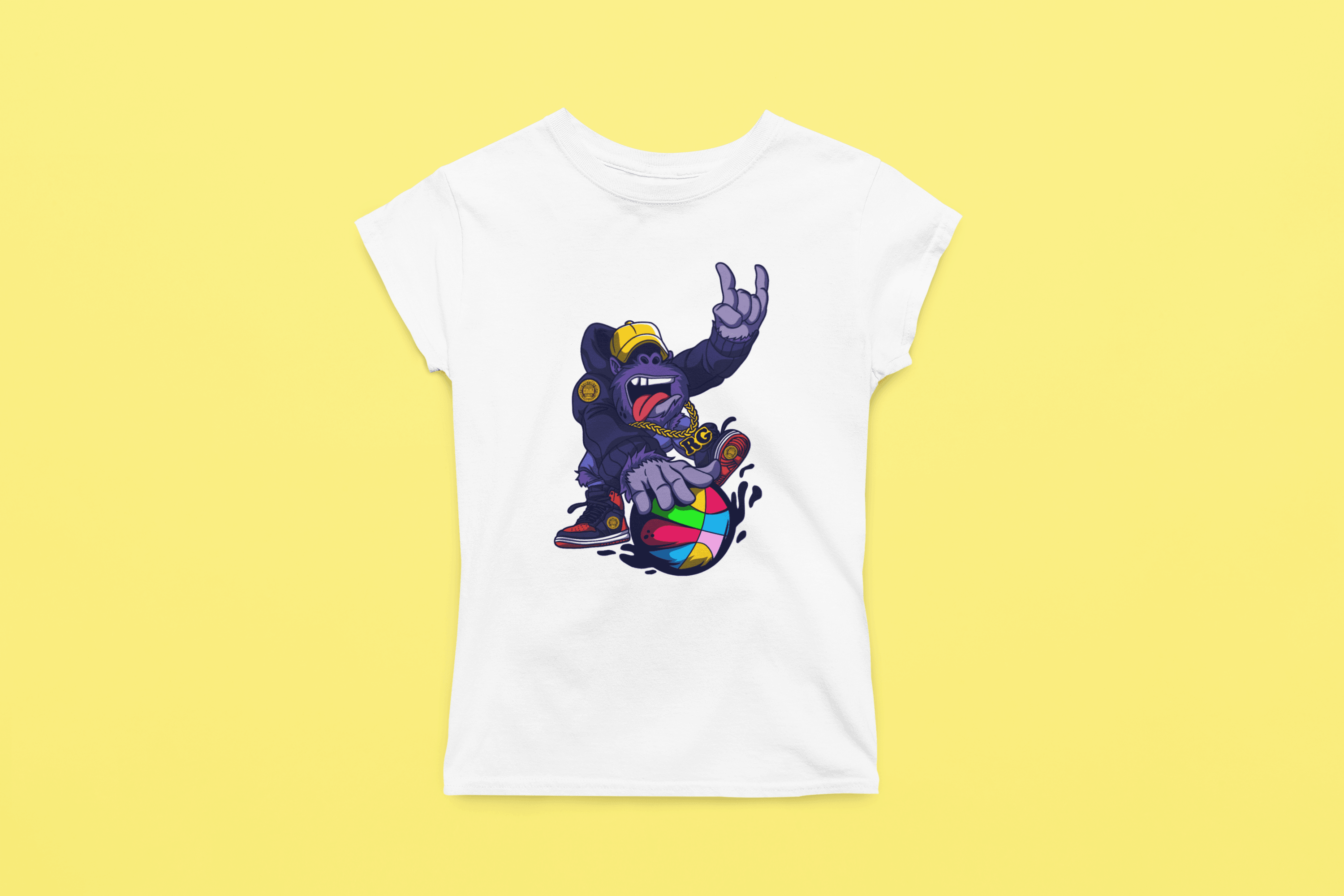 Rainbow Gorilla ´Baller´ Dames T-shirt - Rainbow Gorilla Store