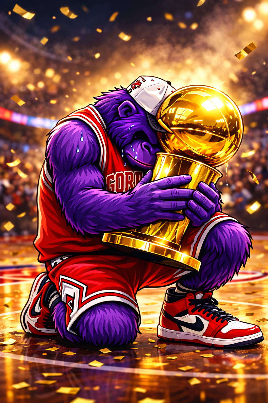 Rainbow Gorilla Championship Tribute T-Shirt – Iconic Victory Pose | Streetwear Graphic Tee