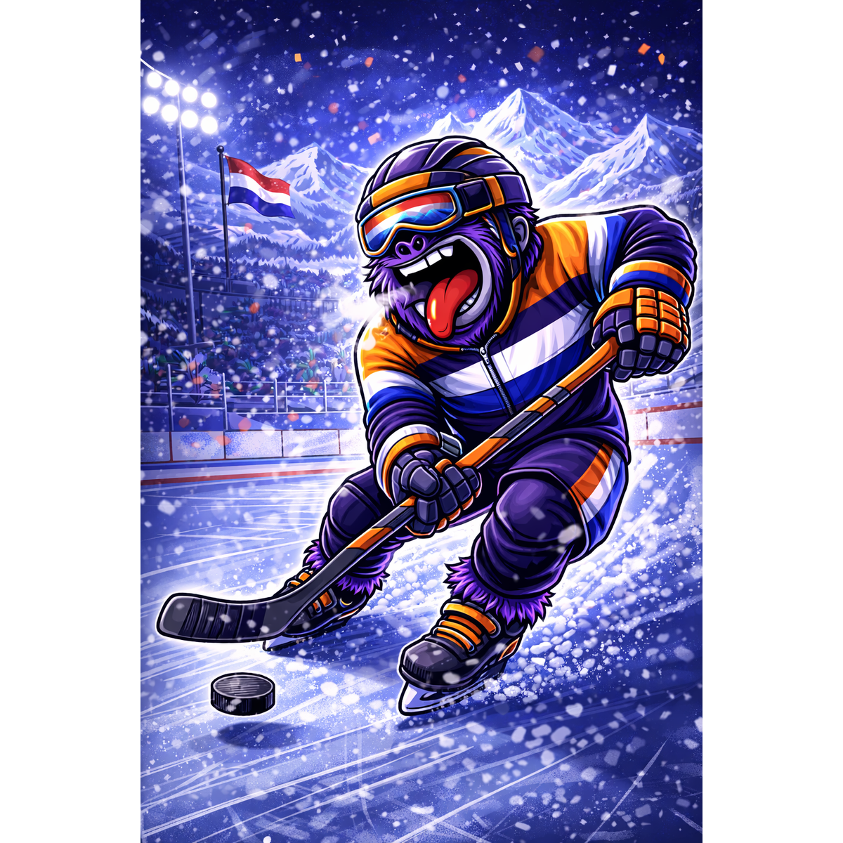 Rainbow Gorilla Winter Games Hoodie Kinderen - Ijshockey 2 NL Edition