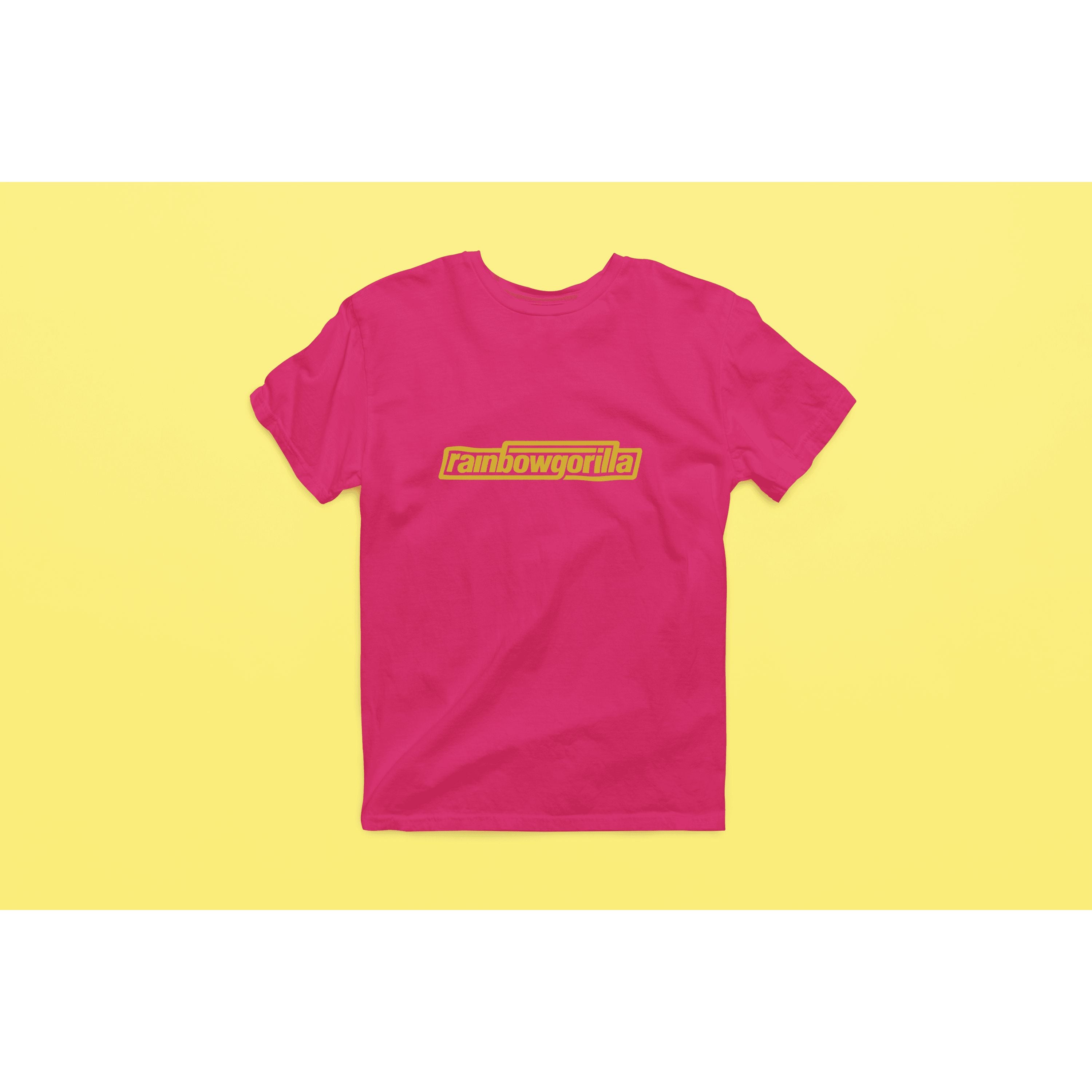 "Rainbow Gorilla ´RG Tekst Goud´ Heren T-shirt - Rainbow Gorilla Store"