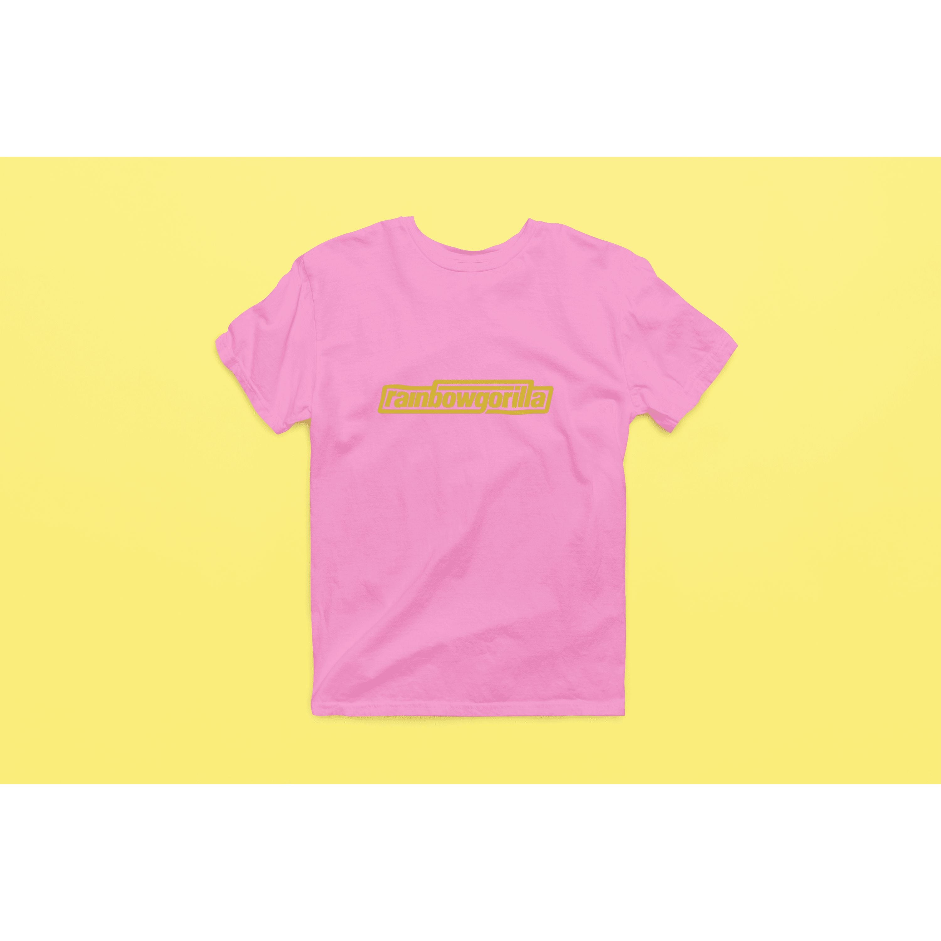 "Rainbow Gorilla ´RG Tekst Goud´ Heren T-shirt - Rainbow Gorilla Store"