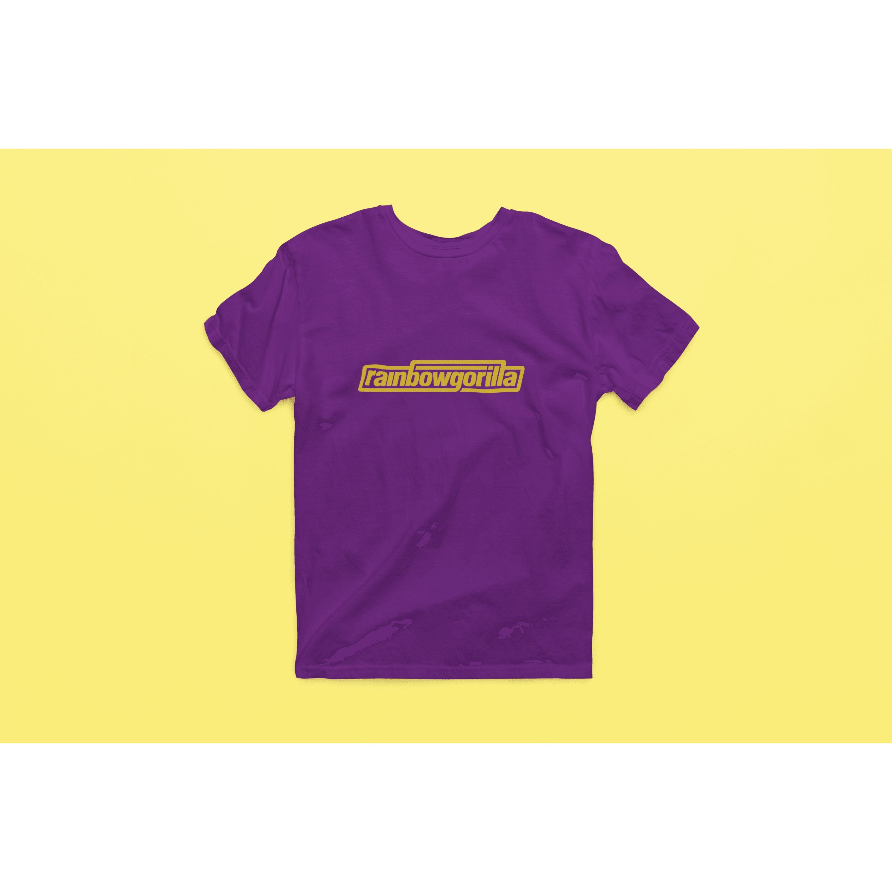 "Rainbow Gorilla ´RG Tekst Goud´ Heren T-shirt - Rainbow Gorilla Store"