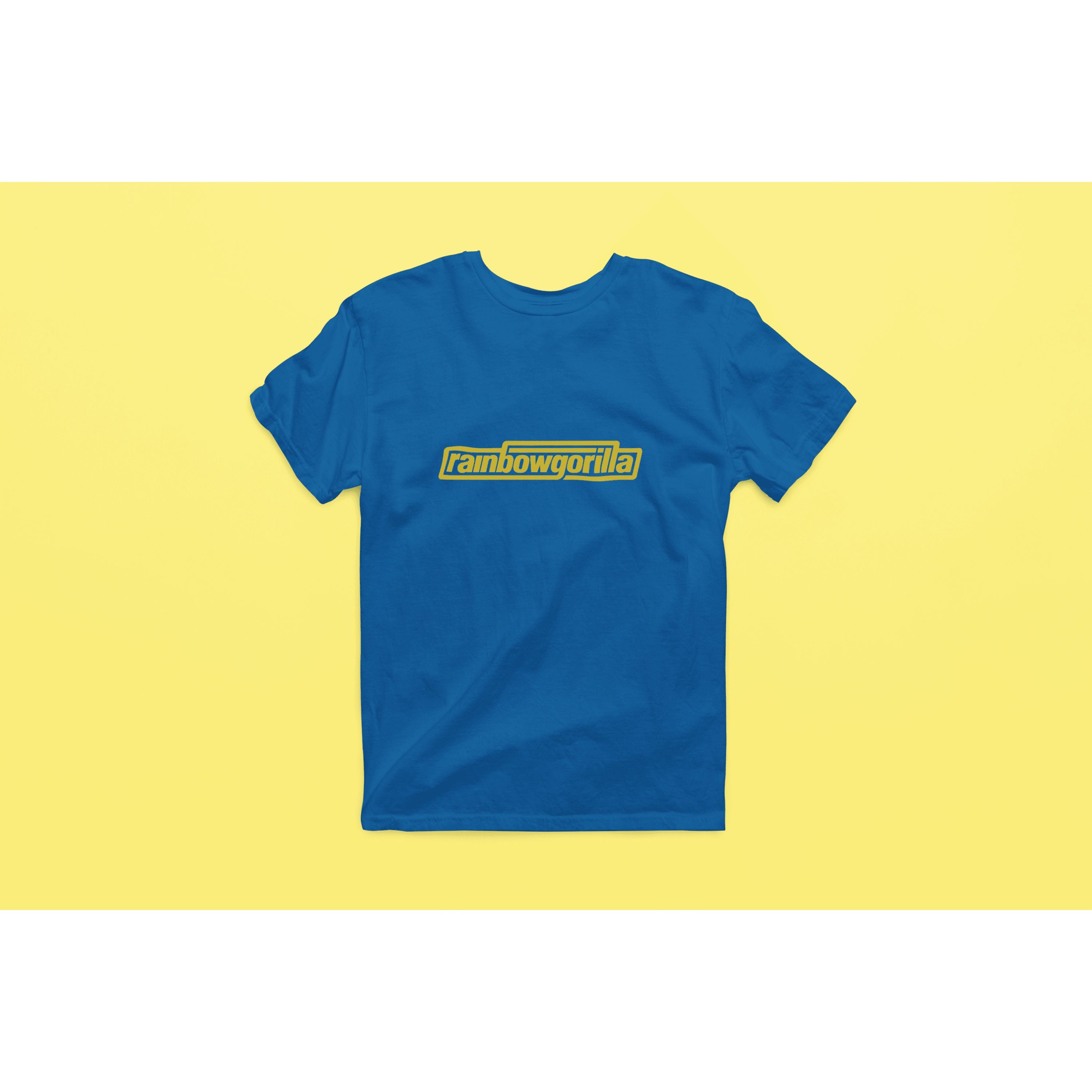"Rainbow Gorilla ´RG Tekst Goud´ Heren T-shirt - Rainbow Gorilla Store"