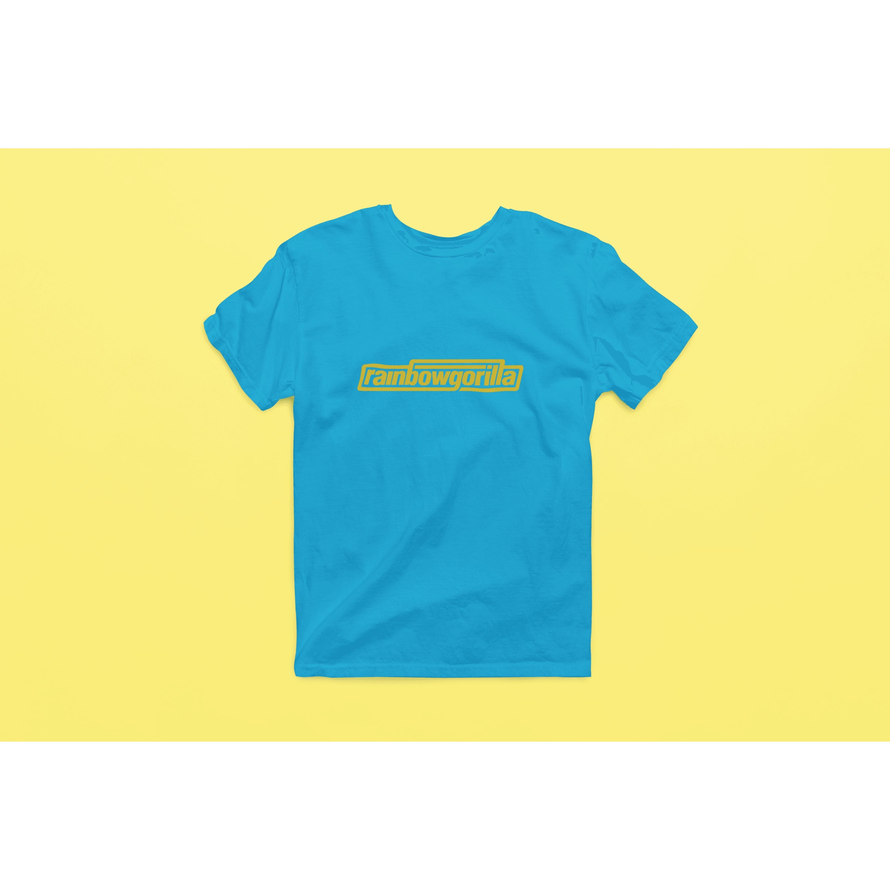 "Rainbow Gorilla ´RG Tekst Goud´ Heren T-shirt - Rainbow Gorilla Store"