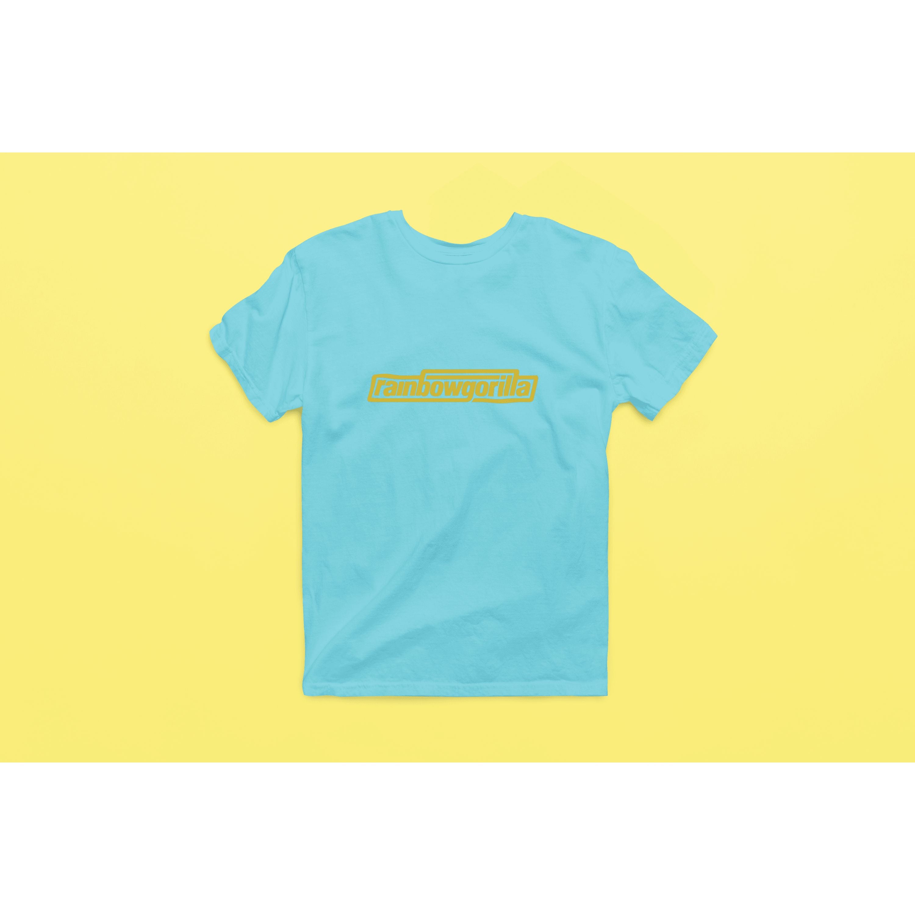 "Rainbow Gorilla ´RG Tekst Goud´ Heren T-shirt - Rainbow Gorilla Store"
