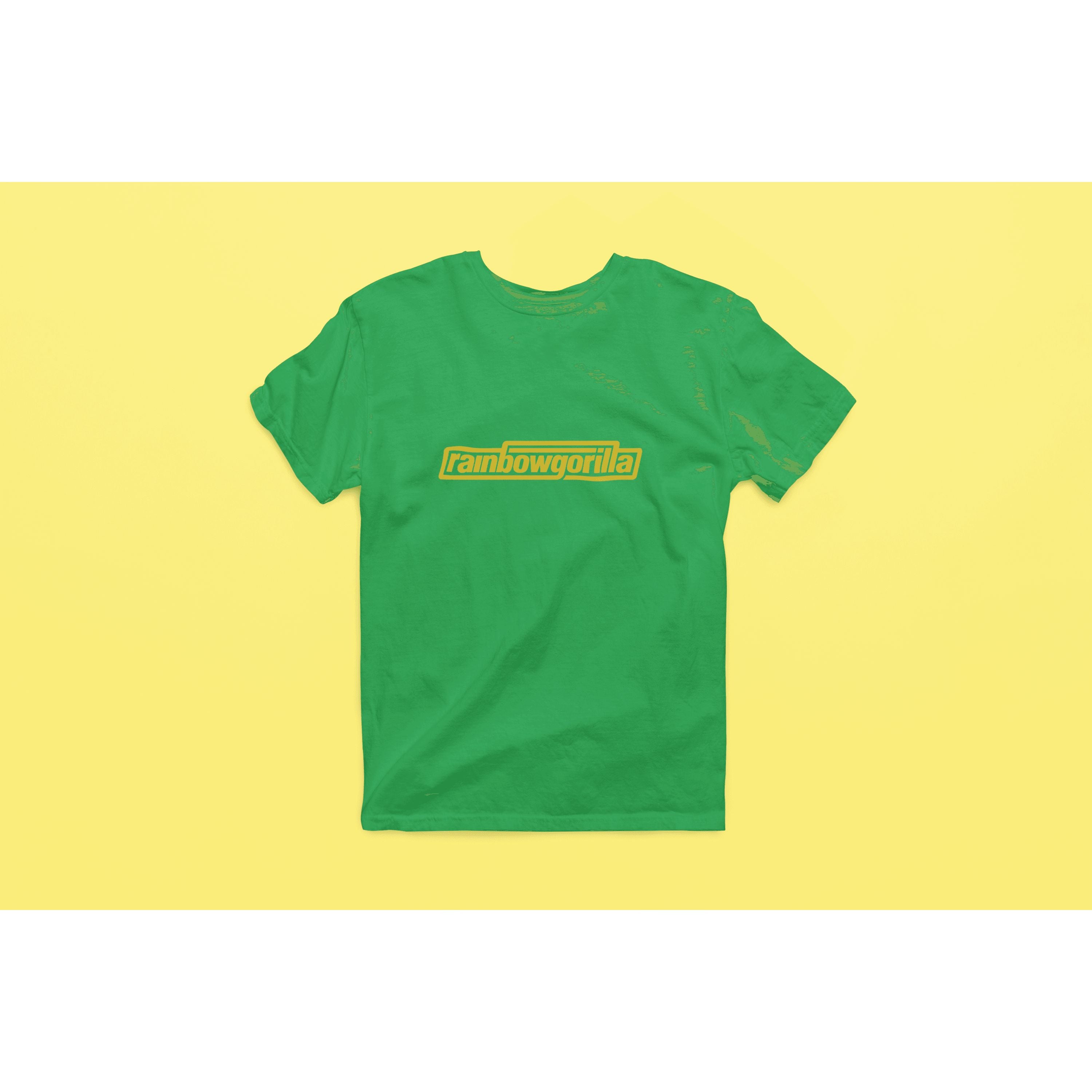 "Rainbow Gorilla ´RG Tekst Goud´ Heren T-shirt - Rainbow Gorilla Store"
