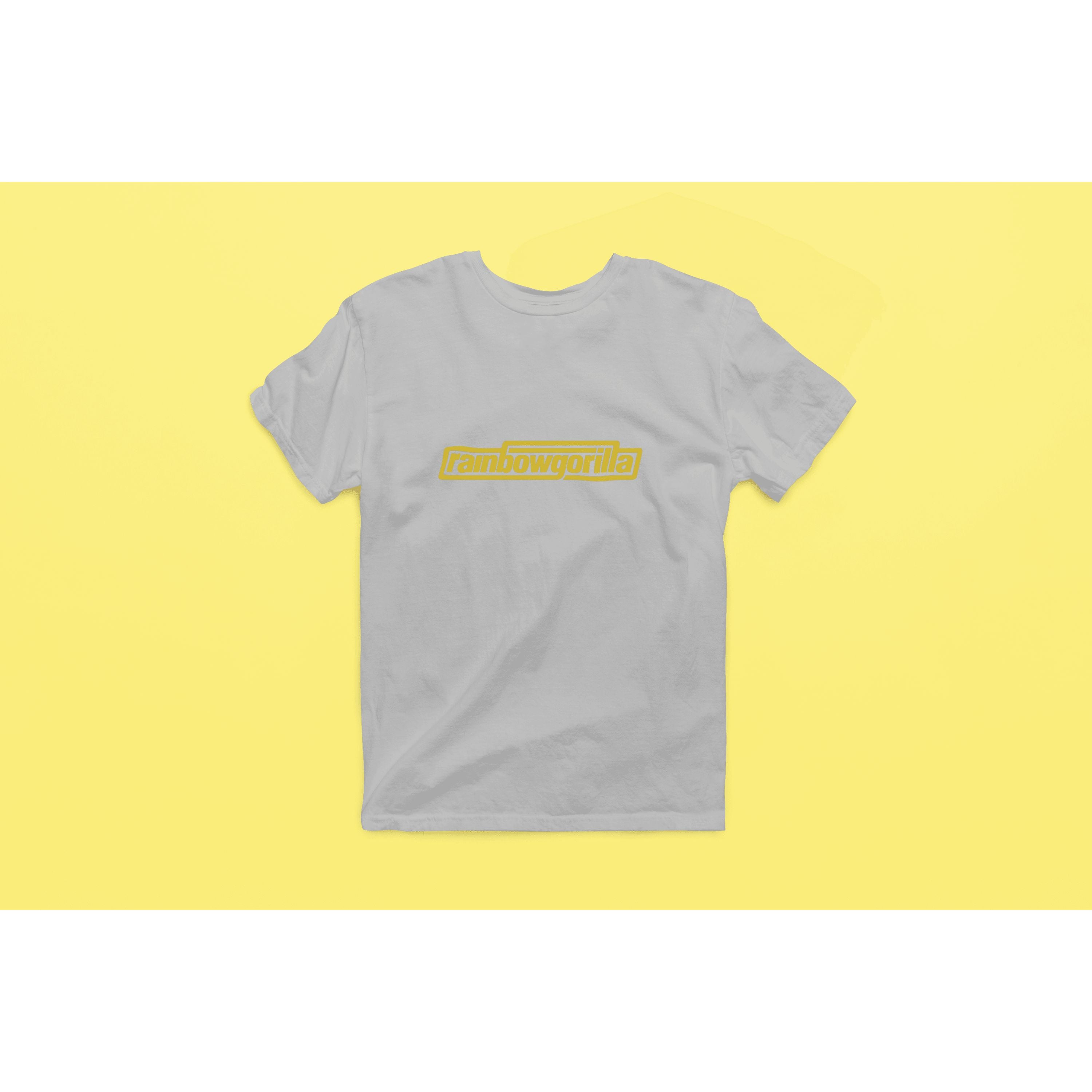 "Rainbow Gorilla ´RG Tekst Goud´ Heren T-shirt - Rainbow Gorilla Store"