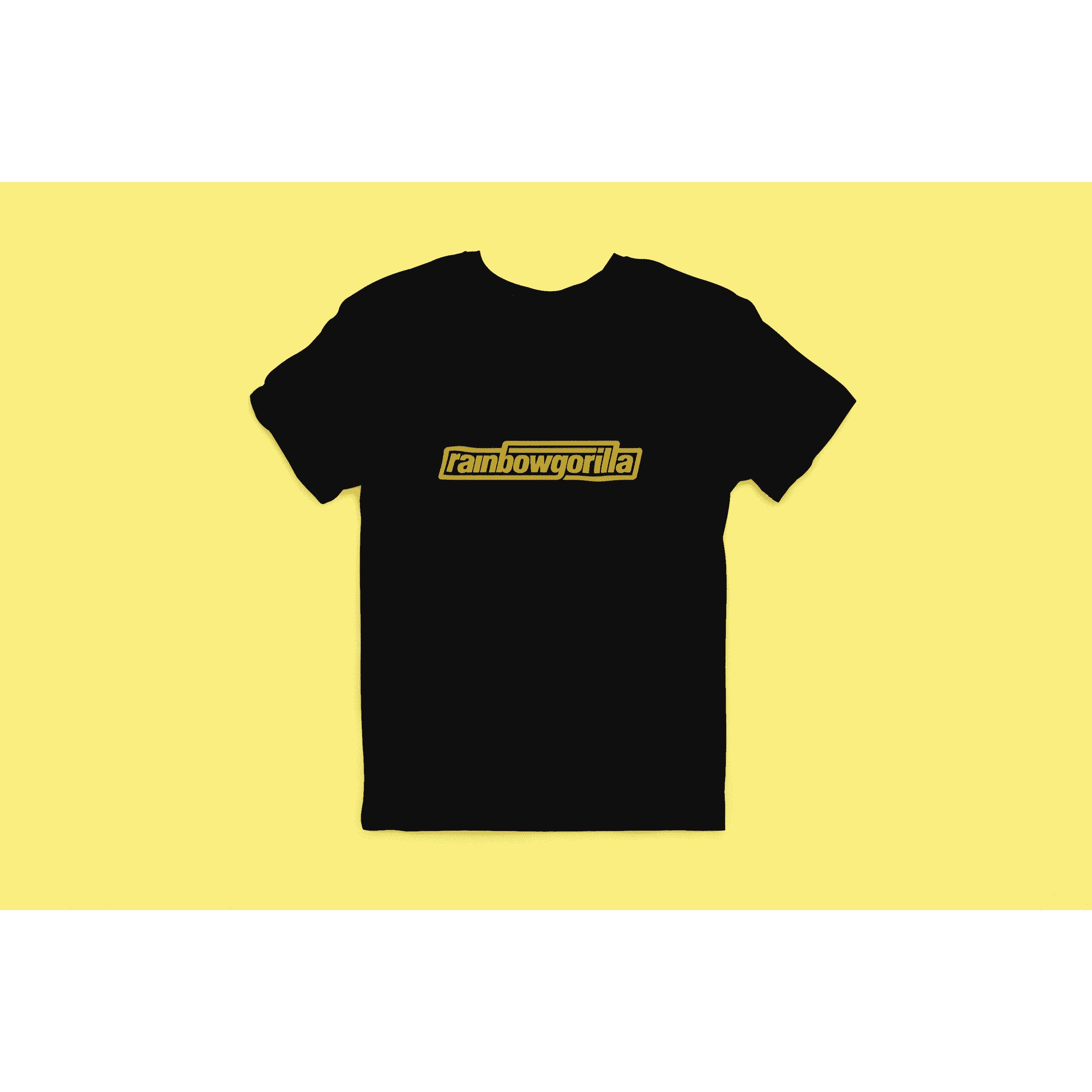 "Rainbow Gorilla ´RG Tekst Goud´ Heren T-shirt - Rainbow Gorilla Store"
