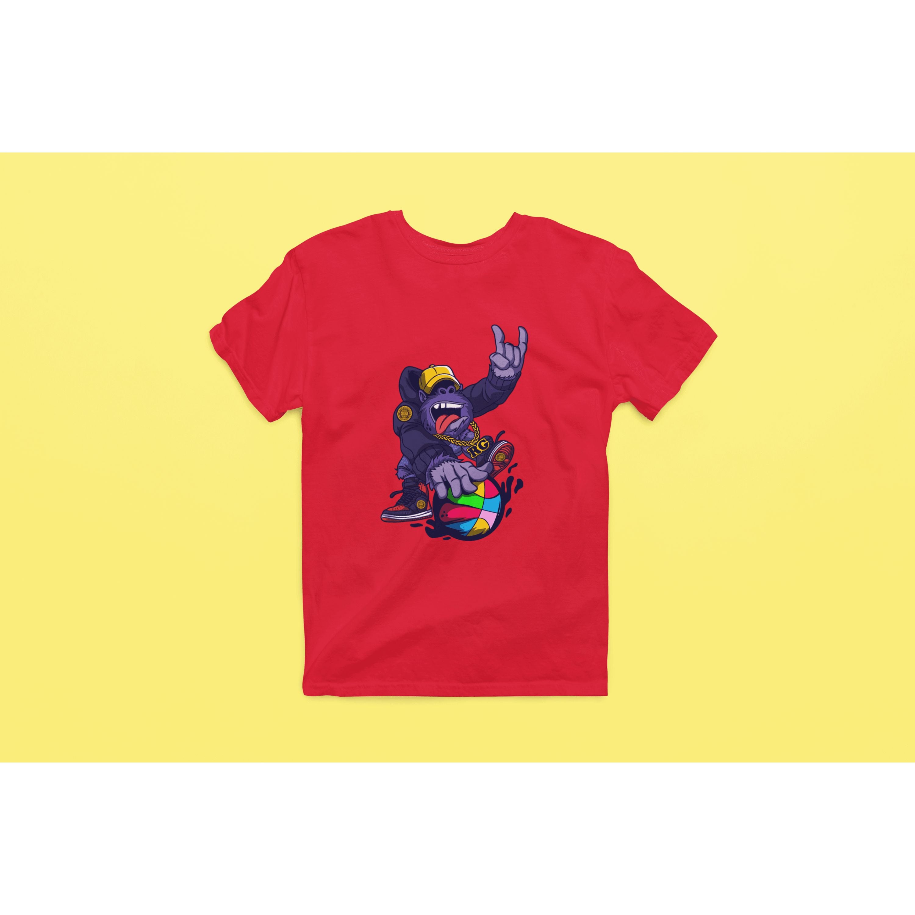 "Rainbow Gorilla 'Baller' Heren T-shirt - Rainbow Gorilla Store"