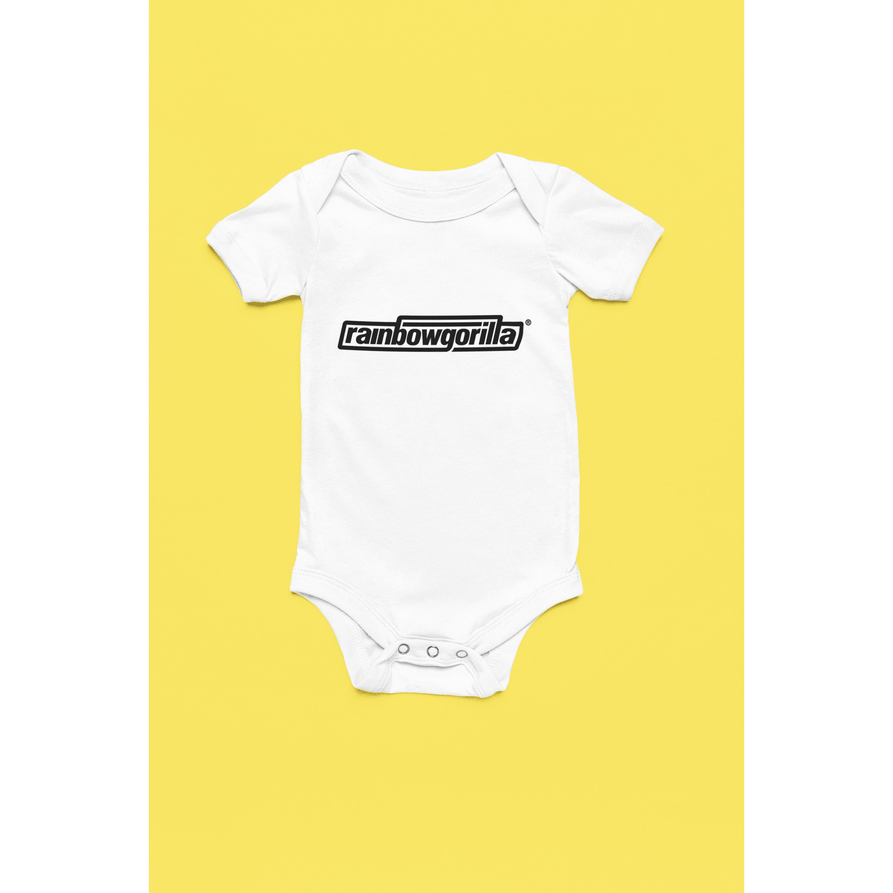 "Rainbow Gorilla ´RG Tekst Zwart´ Romper - Rainbow Gorilla Store"