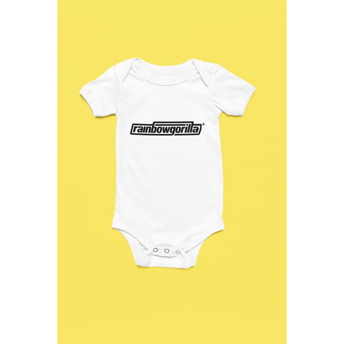 "Rainbow Gorilla ´RG Tekst Zwart´ Romper - Rainbow Gorilla Store"