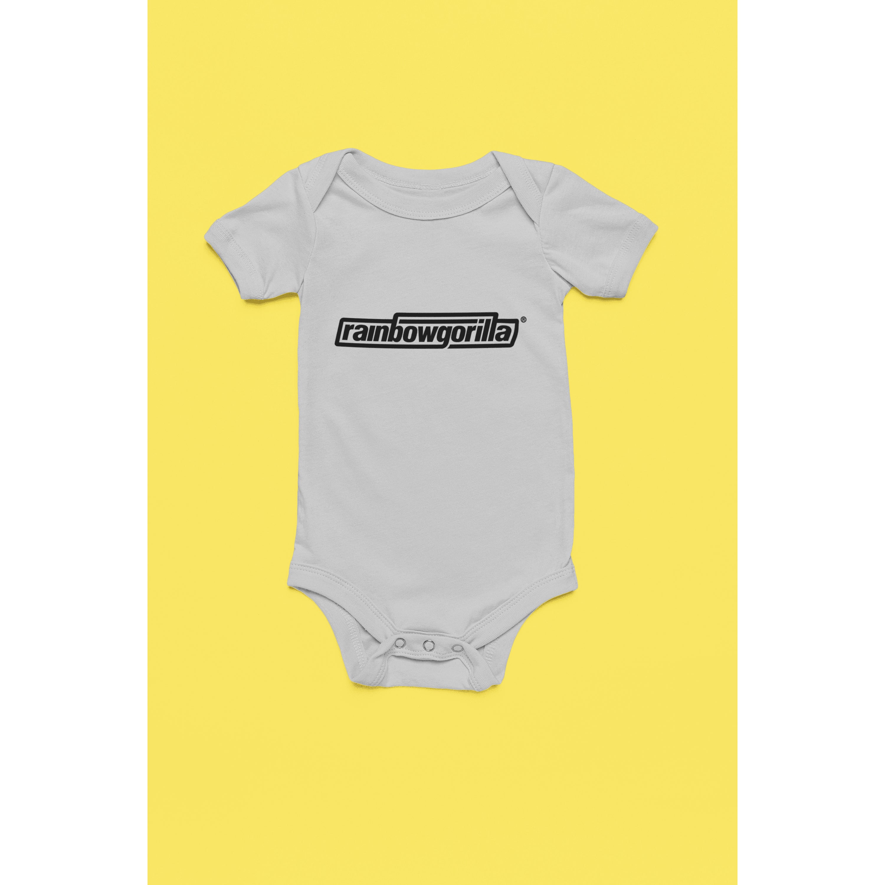 "Rainbow Gorilla ´RG Tekst Zwart´ Romper - Rainbow Gorilla Store"