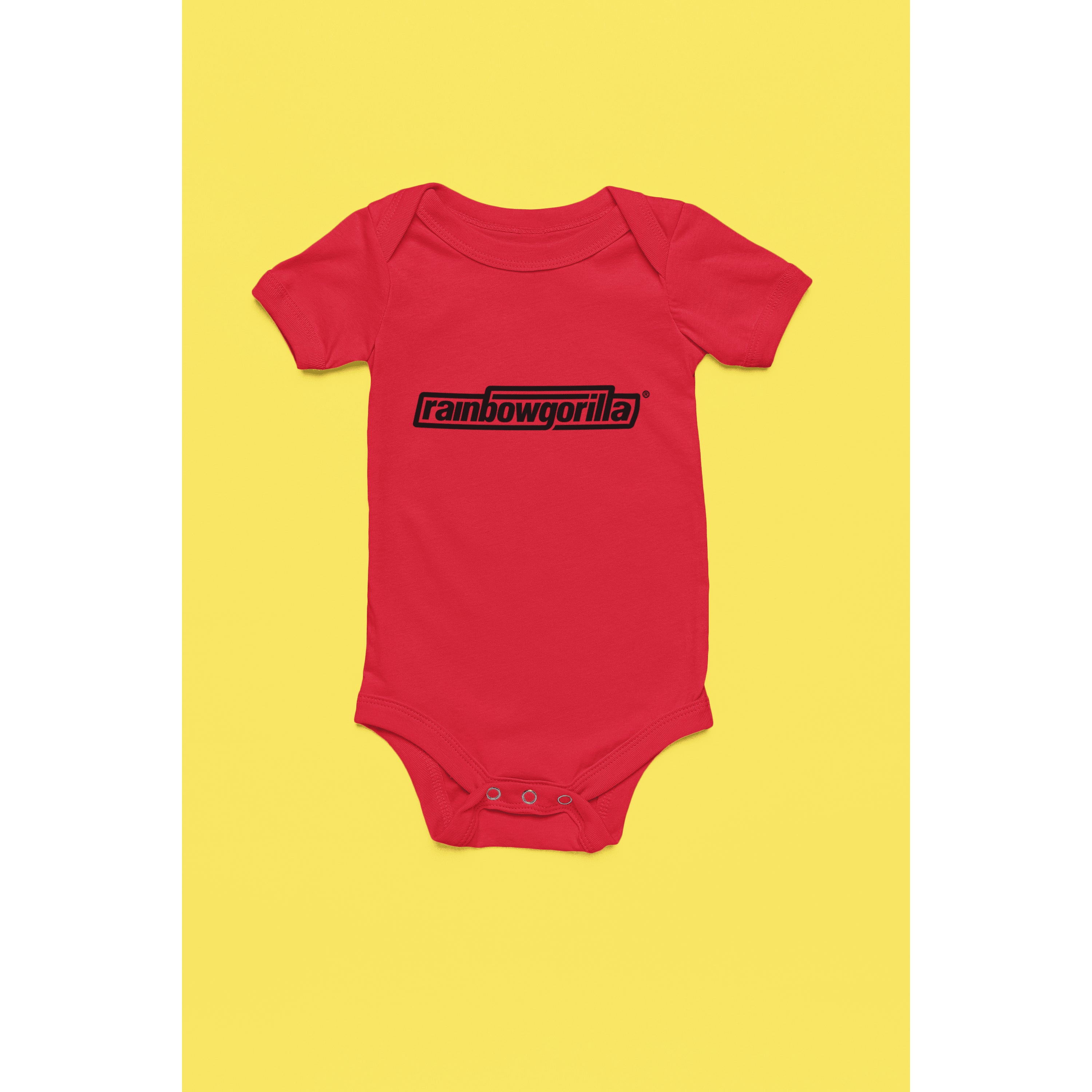 "Rainbow Gorilla ´RG Tekst Zwart´ Romper - Rainbow Gorilla Store"