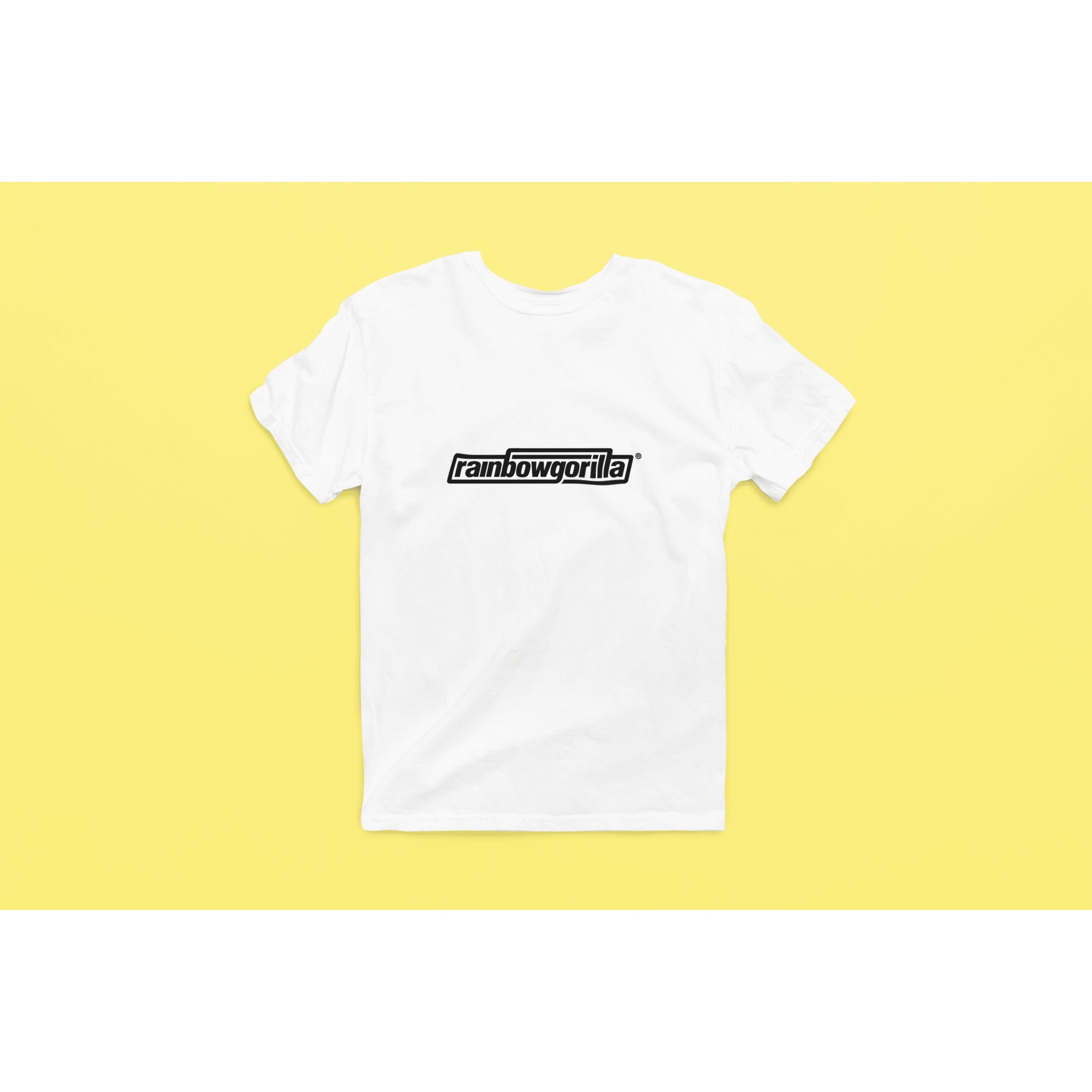 "Rainbow Gorilla 'RG Tekst Zwart' Heren T-shirt - Rainbow Gorilla Store"