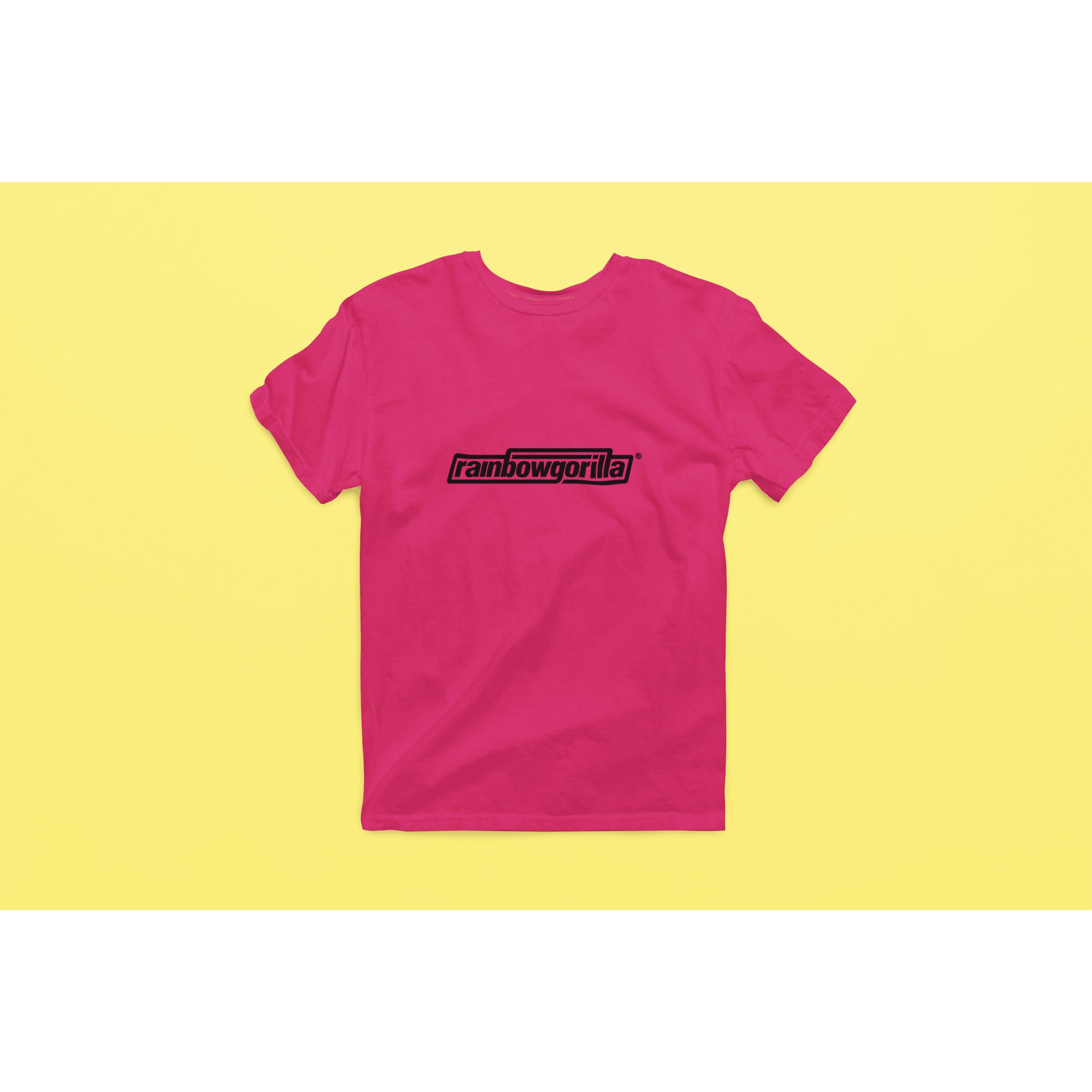 "Rainbow Gorilla 'RG Tekst Zwart' Heren T-shirt - Rainbow Gorilla Store"