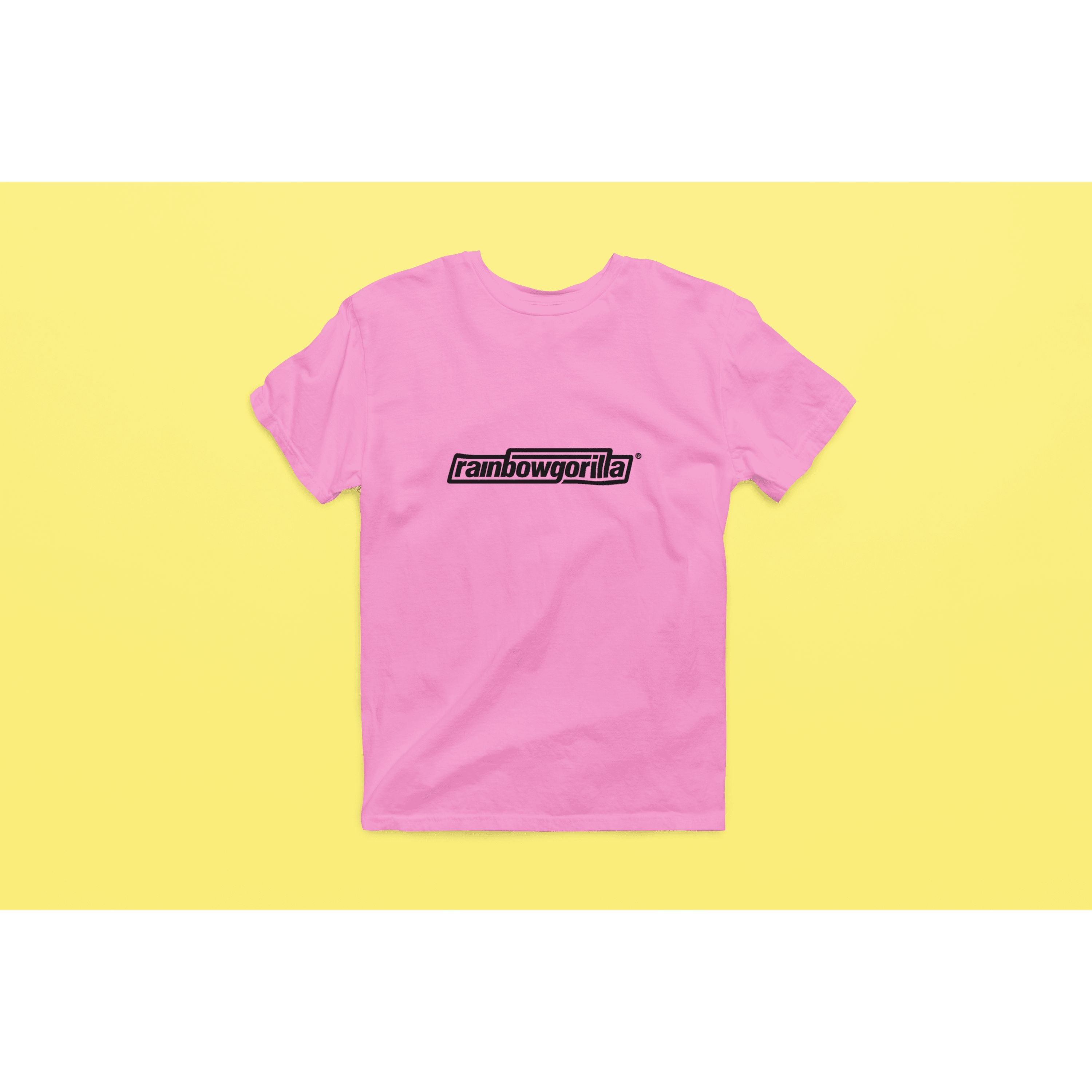 "Rainbow Gorilla 'RG Tekst Zwart' Heren T-shirt - Rainbow Gorilla Store"