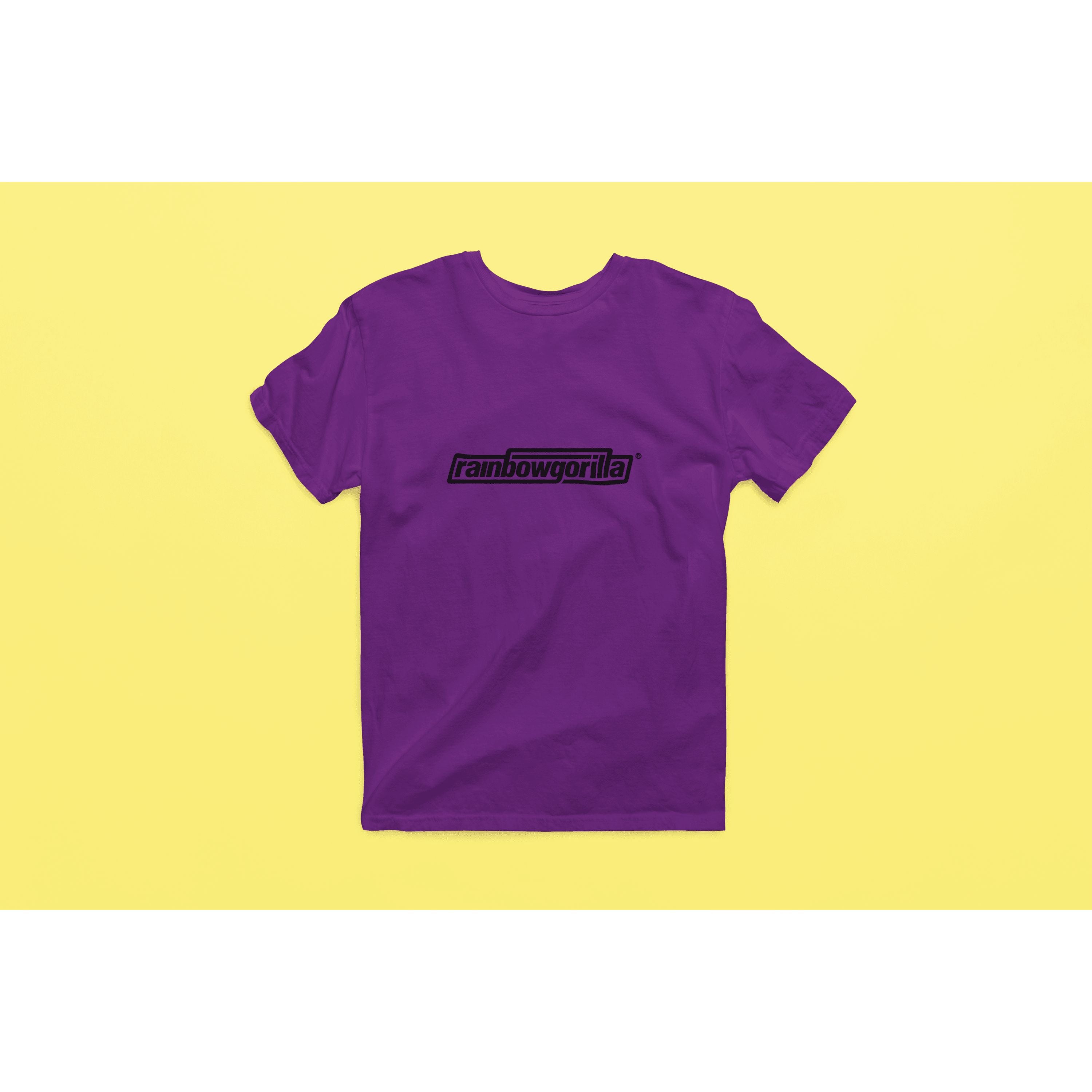 "Rainbow Gorilla 'RG Tekst Zwart' Heren T-shirt - Rainbow Gorilla Store"