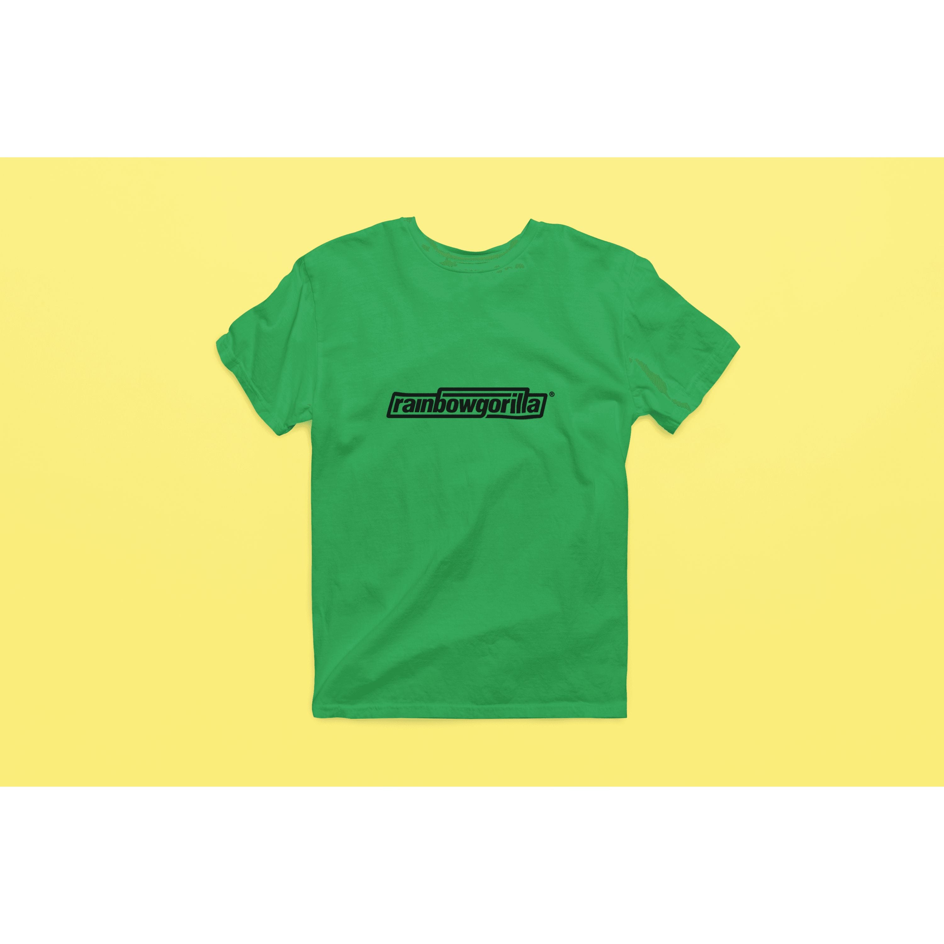 "Rainbow Gorilla 'RG Tekst Zwart' Heren T-shirt - Rainbow Gorilla Store"