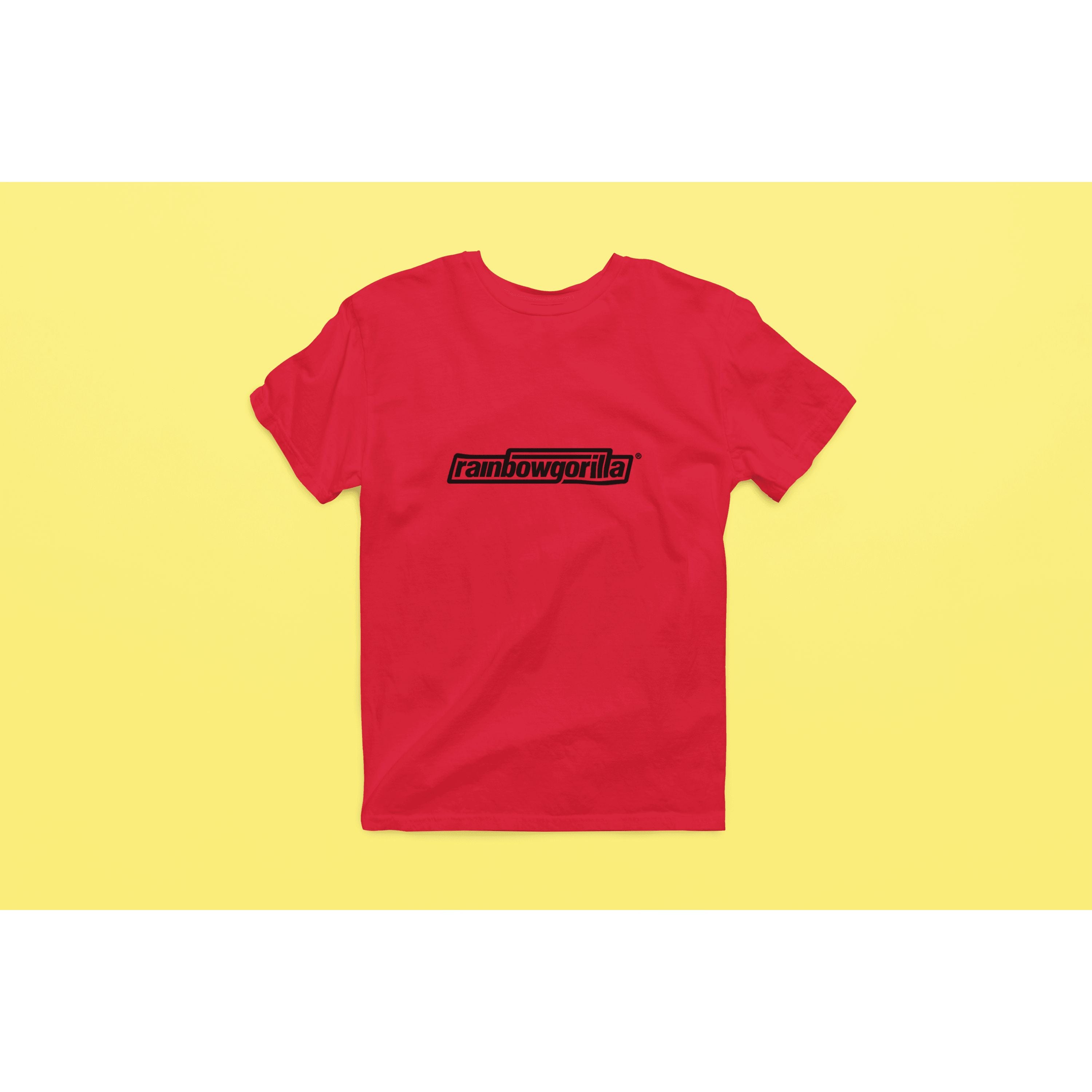 "Rainbow Gorilla 'RG Tekst Zwart' Heren T-shirt - Rainbow Gorilla Store"