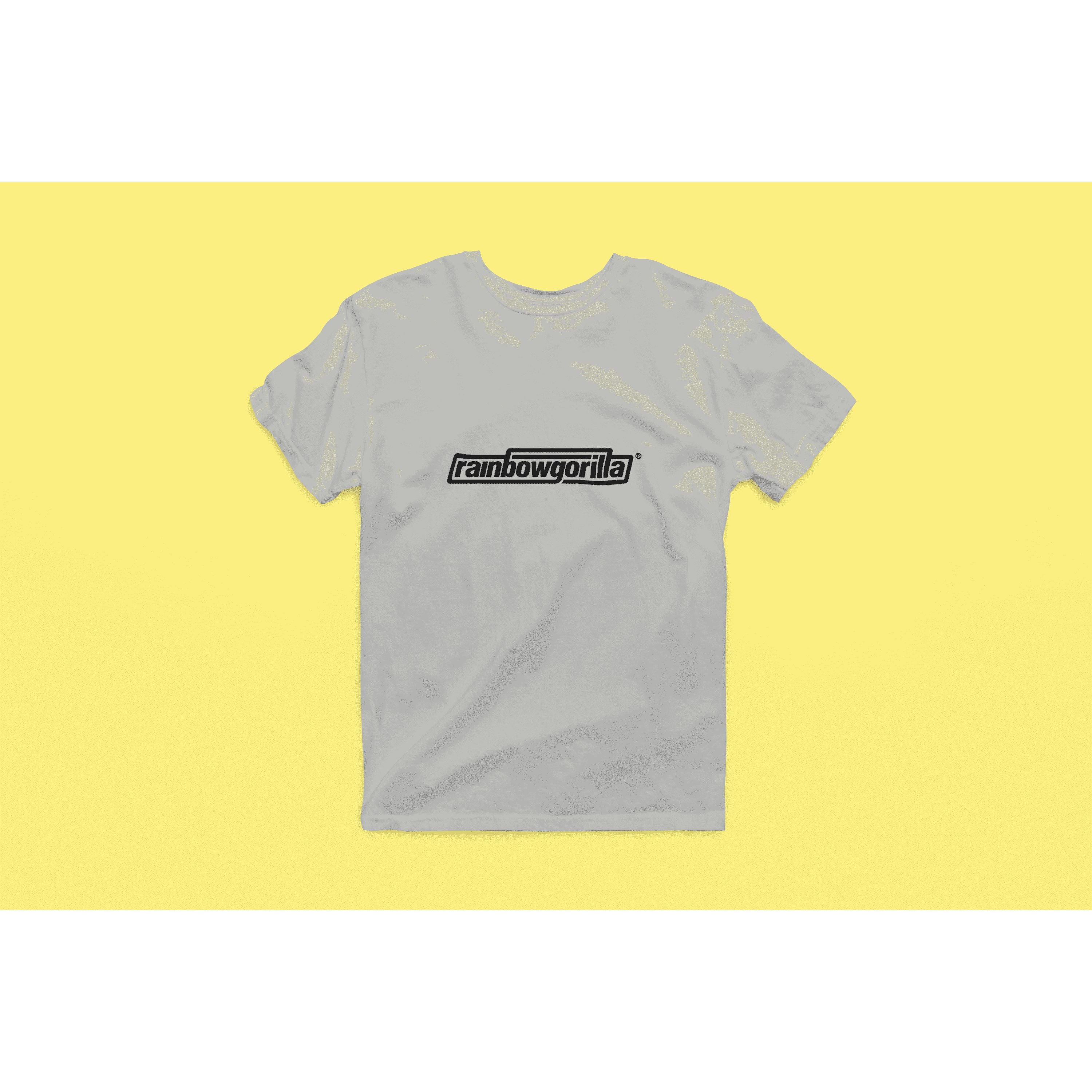 "Rainbow Gorilla 'RG Tekst Zwart' Heren T-shirt - Rainbow Gorilla Store"
