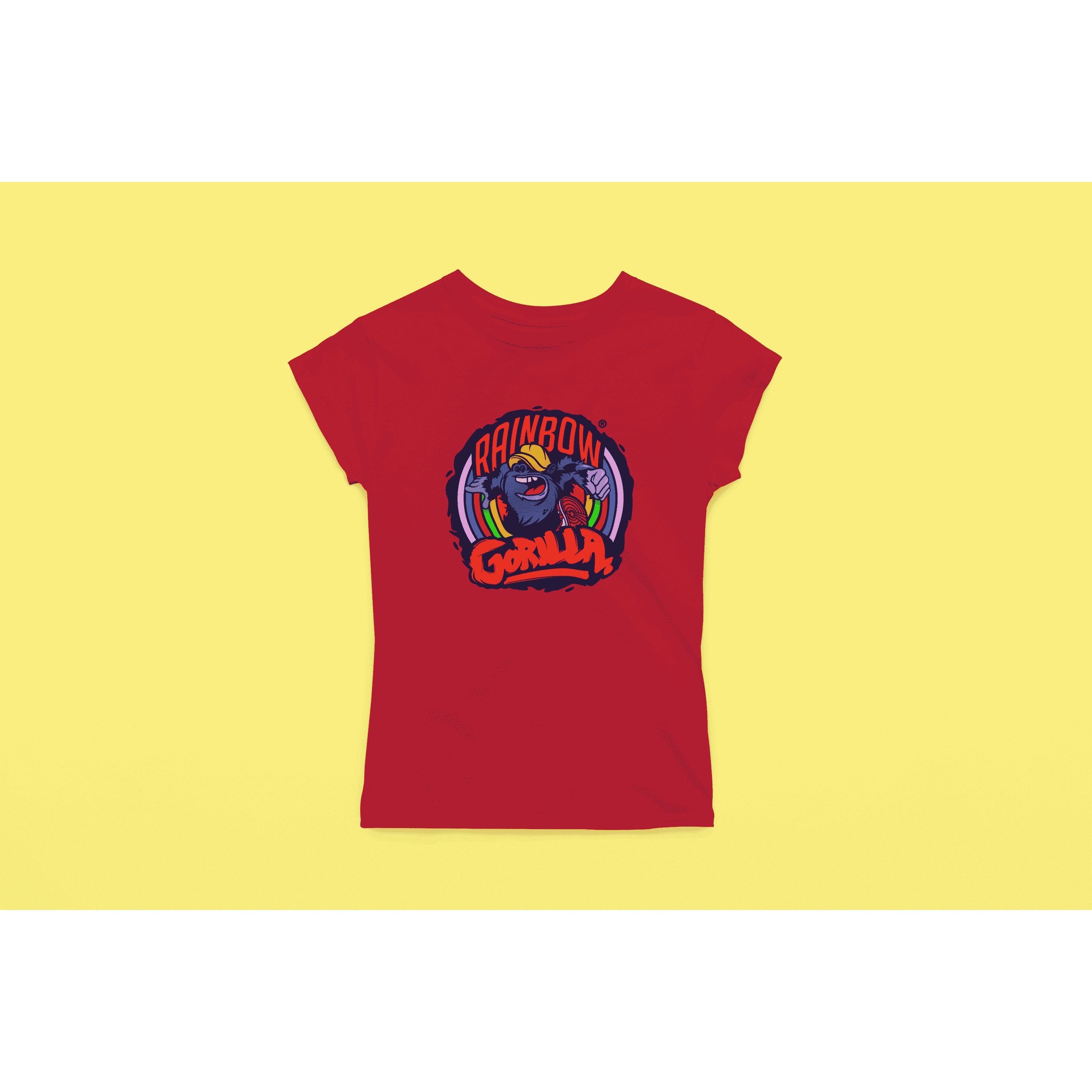 "Rainbow Gorilla ´Orgineel Logo´ Dames T-shirt - Rainbow Gorilla Store"