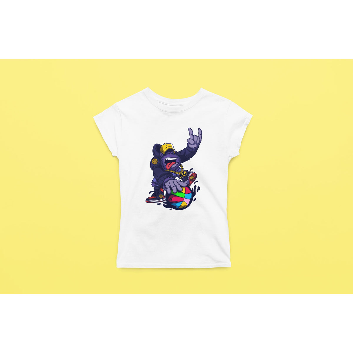 "Rainbow Gorilla ´Baller´ Dames T-shirt - Rainbow Gorilla Store"