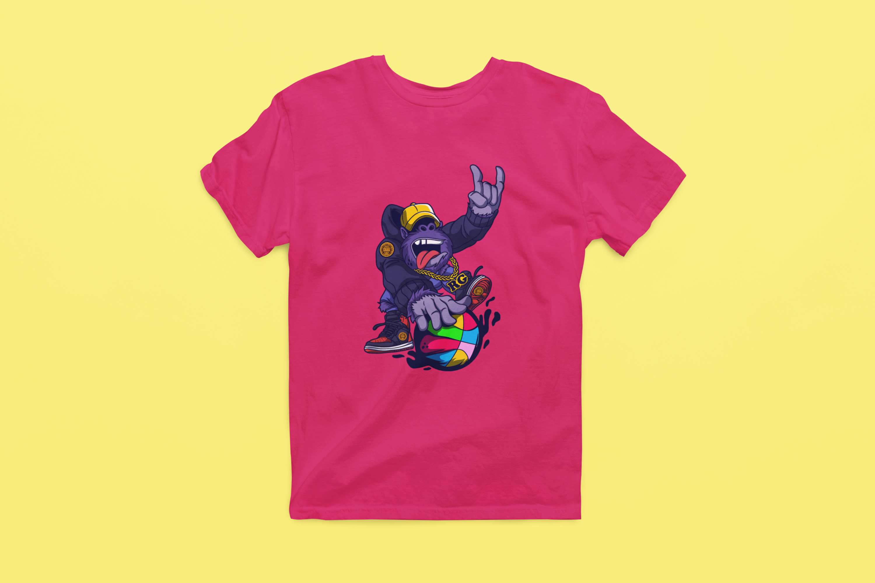 Rainbow Gorilla 'Baller' Heren T-shirt - Rainbow Gorilla Store