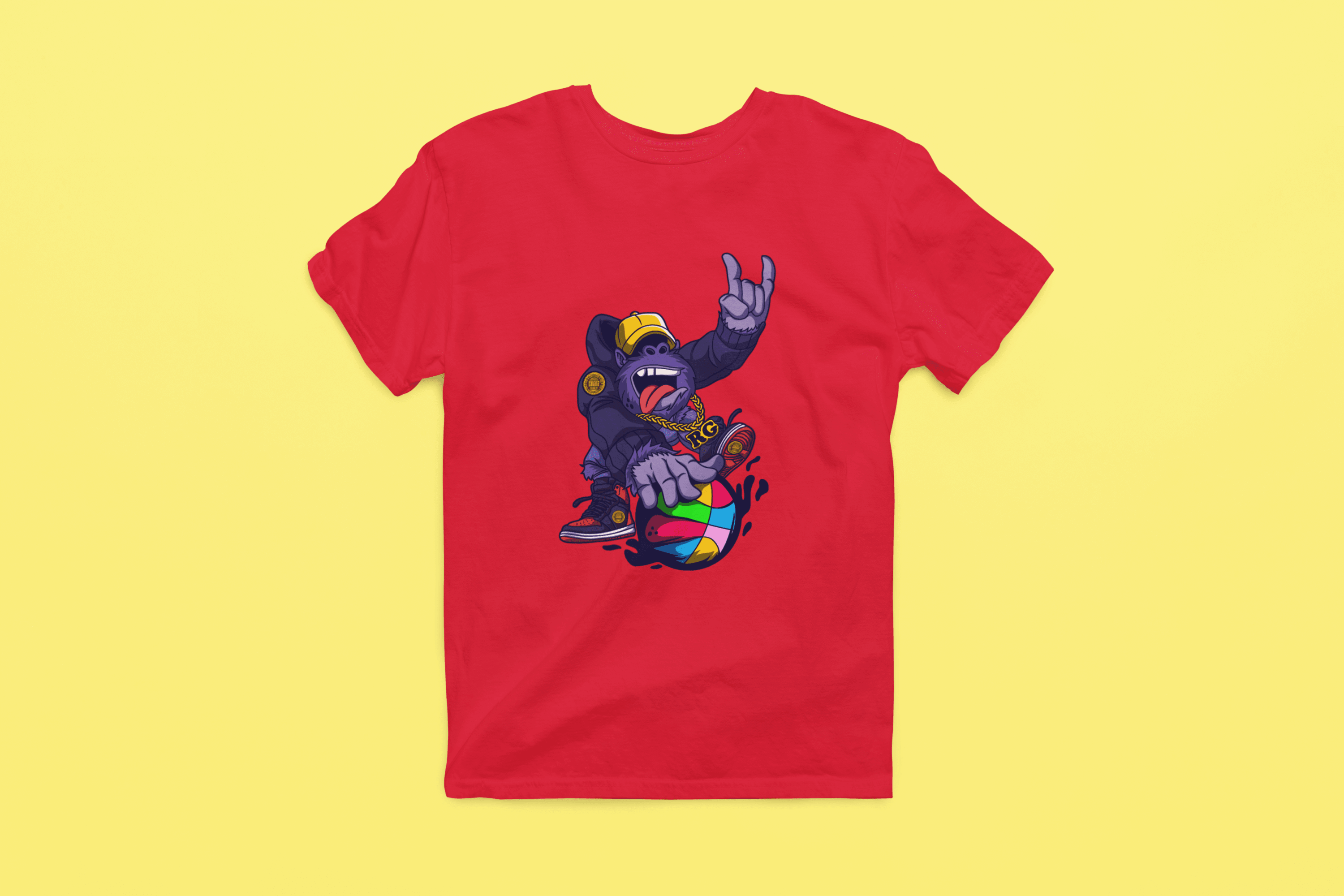 Rainbow Gorilla 'Baller' Heren T-shirt - Rainbow Gorilla Store